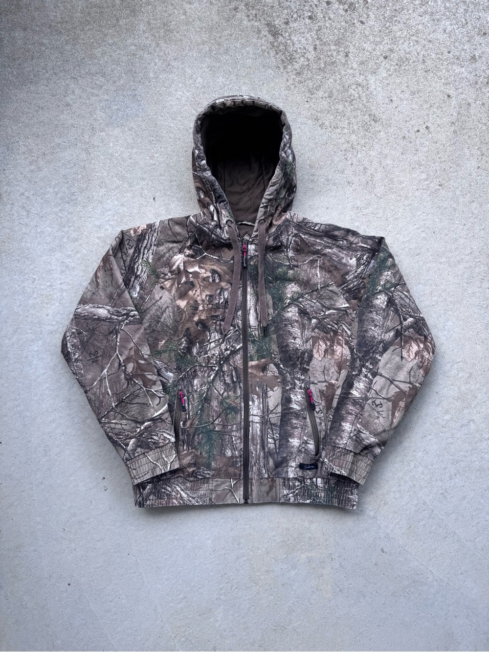 Camouflage Hooded Zip Jacket - Realtree-Style Brown Camo
